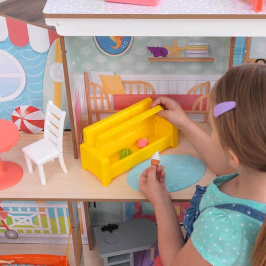 KidKraft Ferris Wheel Fun Beach House Wooden 360-Play Dollhouse